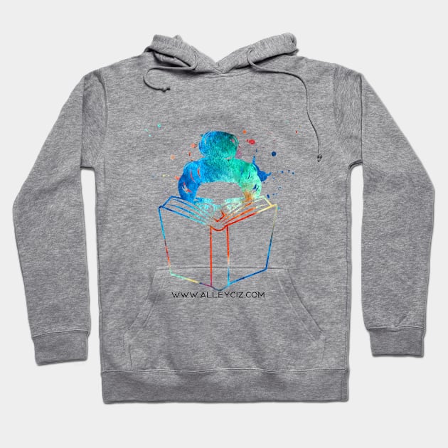 Woman Reading Messy Bun Color Splash Hoodie by Alley Ciz